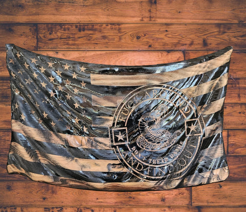 3D Wavy Flag - 21x11- - Gift - Patriotic - Memorial Day - Fourth of July - Don't tread on me - F$ck around and find out