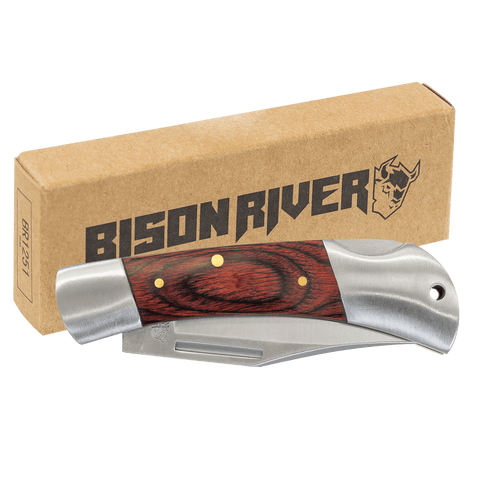 Bison River 3 1/2" Wood Folding Knife