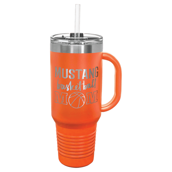 Polar Camel 40 oz. Coral Travel Mug with Handle, Straw Included