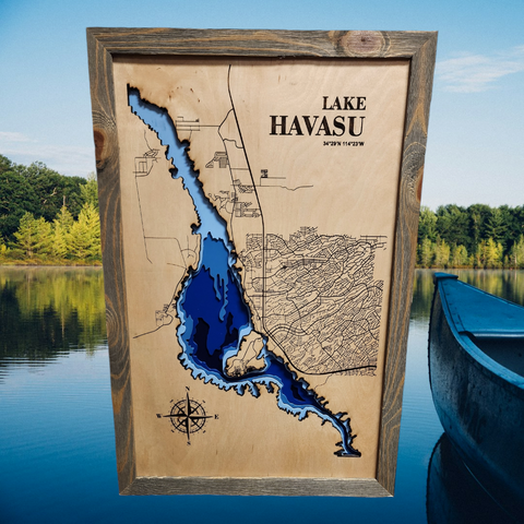 Explore Lake Havasu: Handcrafted Bathymetric Map