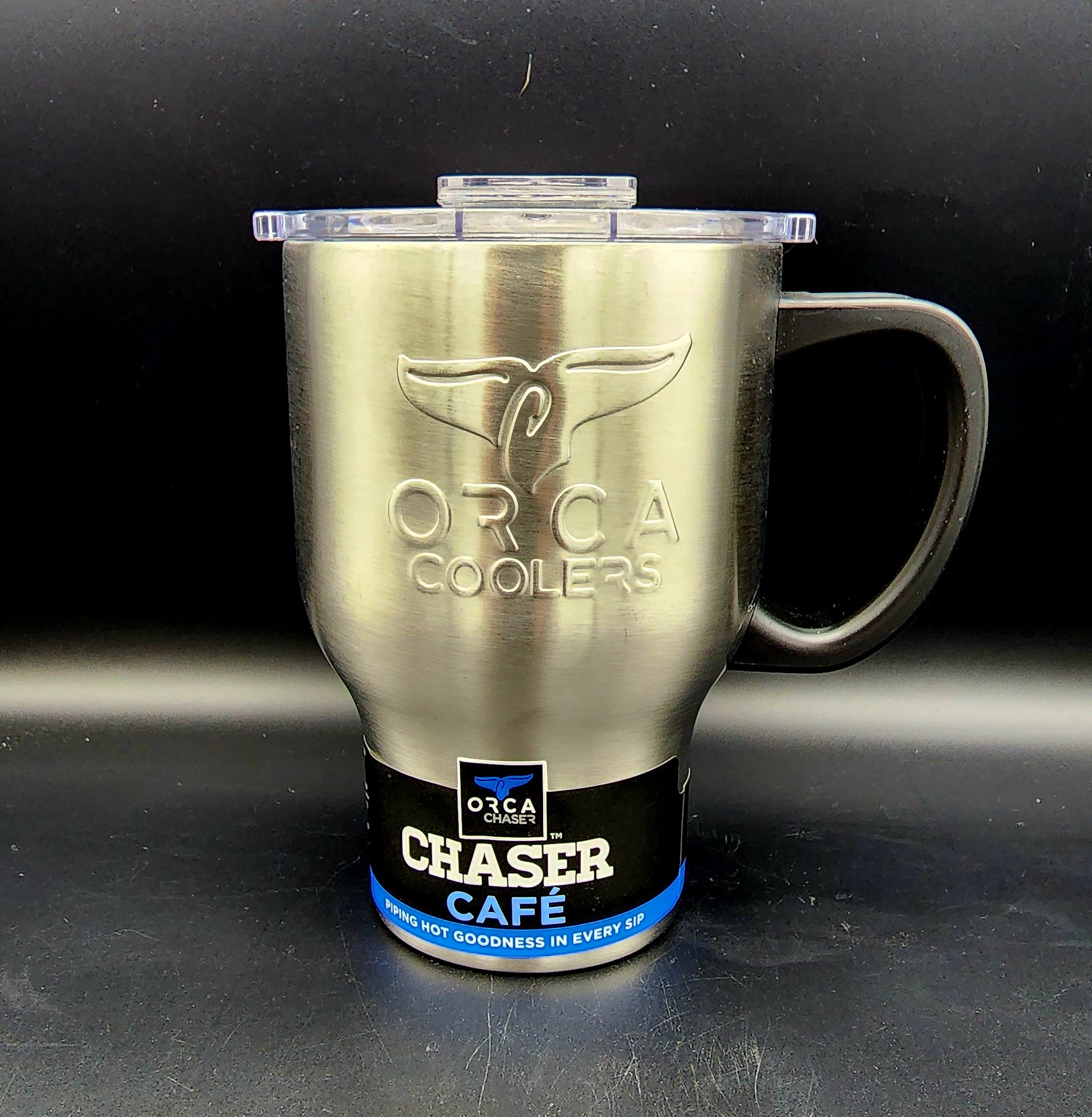 Orca Traveler Series TR24AZ Coffee Mug, 24 oz, Whale Tail Flip Lid, Stainless Steel, Azure, Insulated